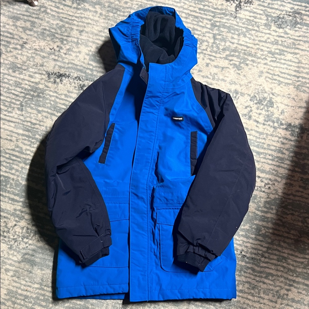 Lands' End Kids Blue and Black Raincoat